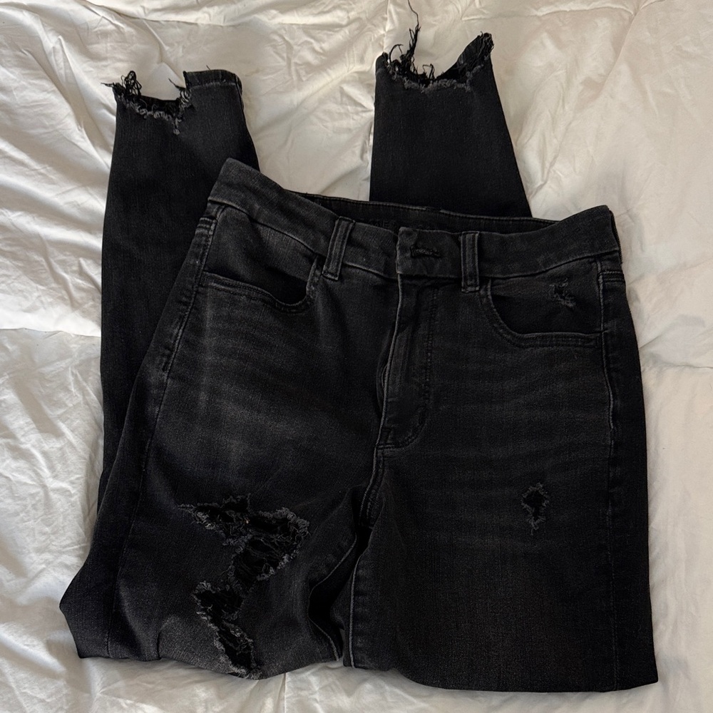 American Eagle Outfitters Black Distressed Skinny Jeans “The Dream Jean”